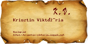 Krisztin Viktória névjegykártya